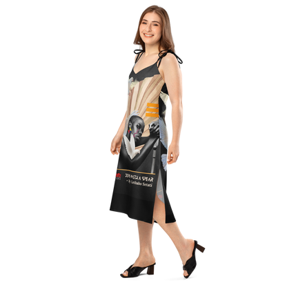 Tie-strap midi dress